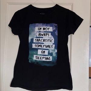 Black slogan galaxy shirt